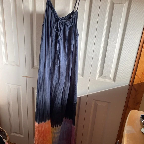 Michael Stars NWT Naomi Sleeveless Drawstring Neckline 100% cotton Maxi Dress XS - Picture 3 of 17